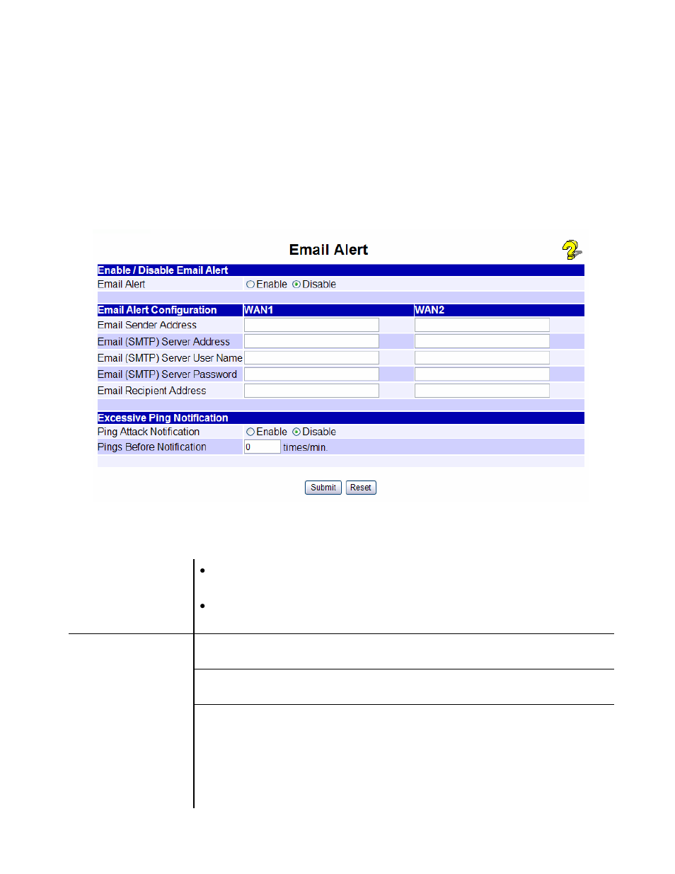 Email alert, Settings – email alert | XiNCOM Twin WAN XC-DPG402 User Manual | Page 47 / 79