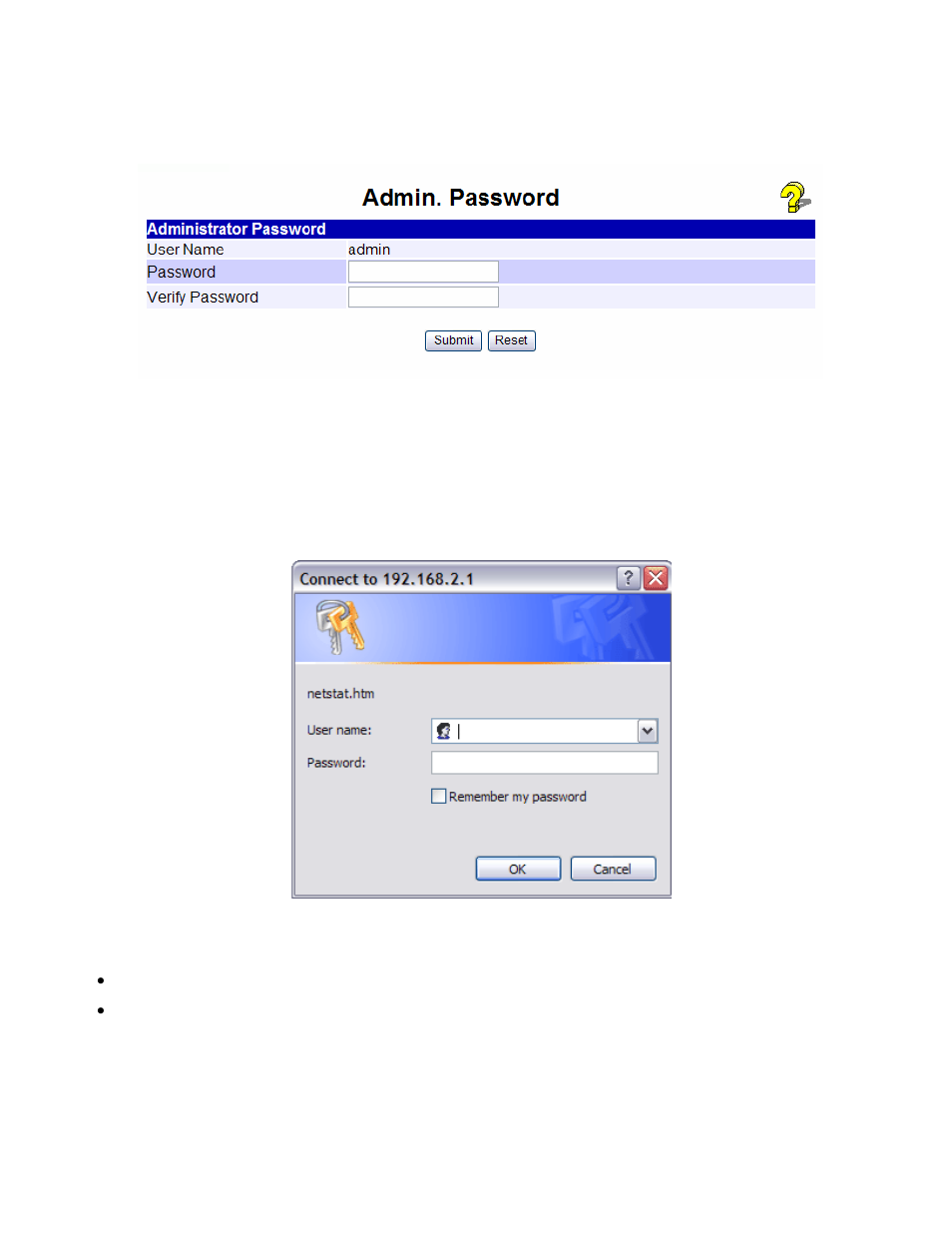 Admin password screen | XiNCOM Twin WAN XC-DPG402 User Manual | Page 57 / 79