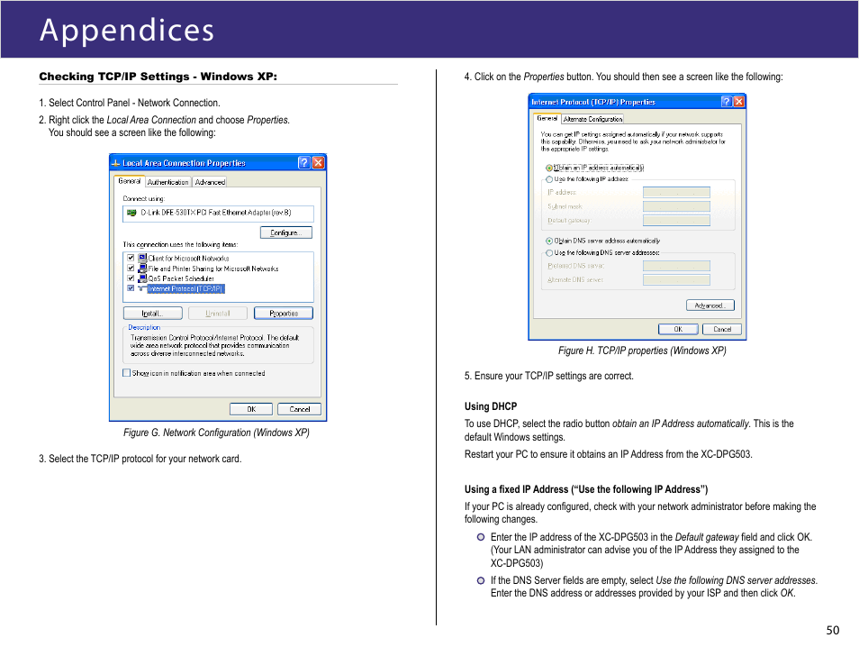 Appendices | XiNCOM Twin WAN XC-DPG503 User Manual | Page 50 / 51