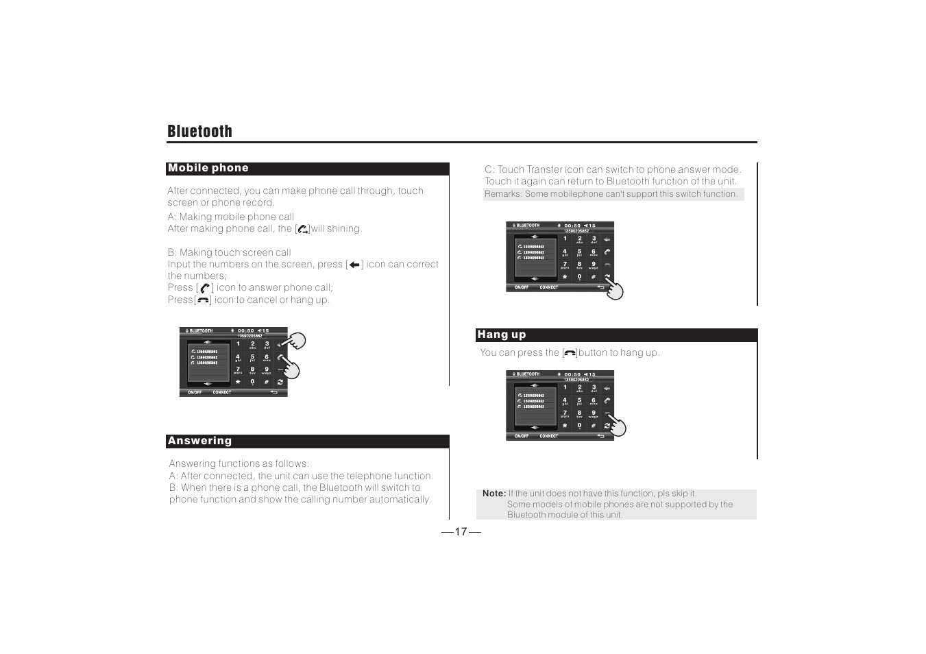 Bluetooth | XO Vision X348NT User Manual | Page 18 / 27