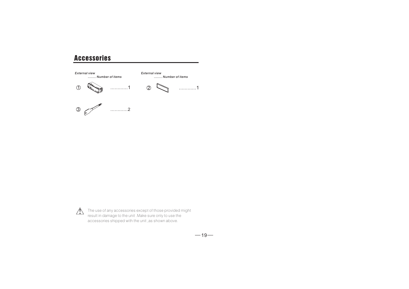 Accessories | XO Vision X348NT User Manual | Page 20 / 27