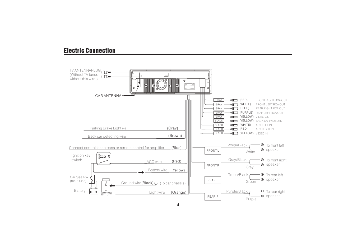 Electric connection | XO Vision X348NT User Manual | Page 5 / 27