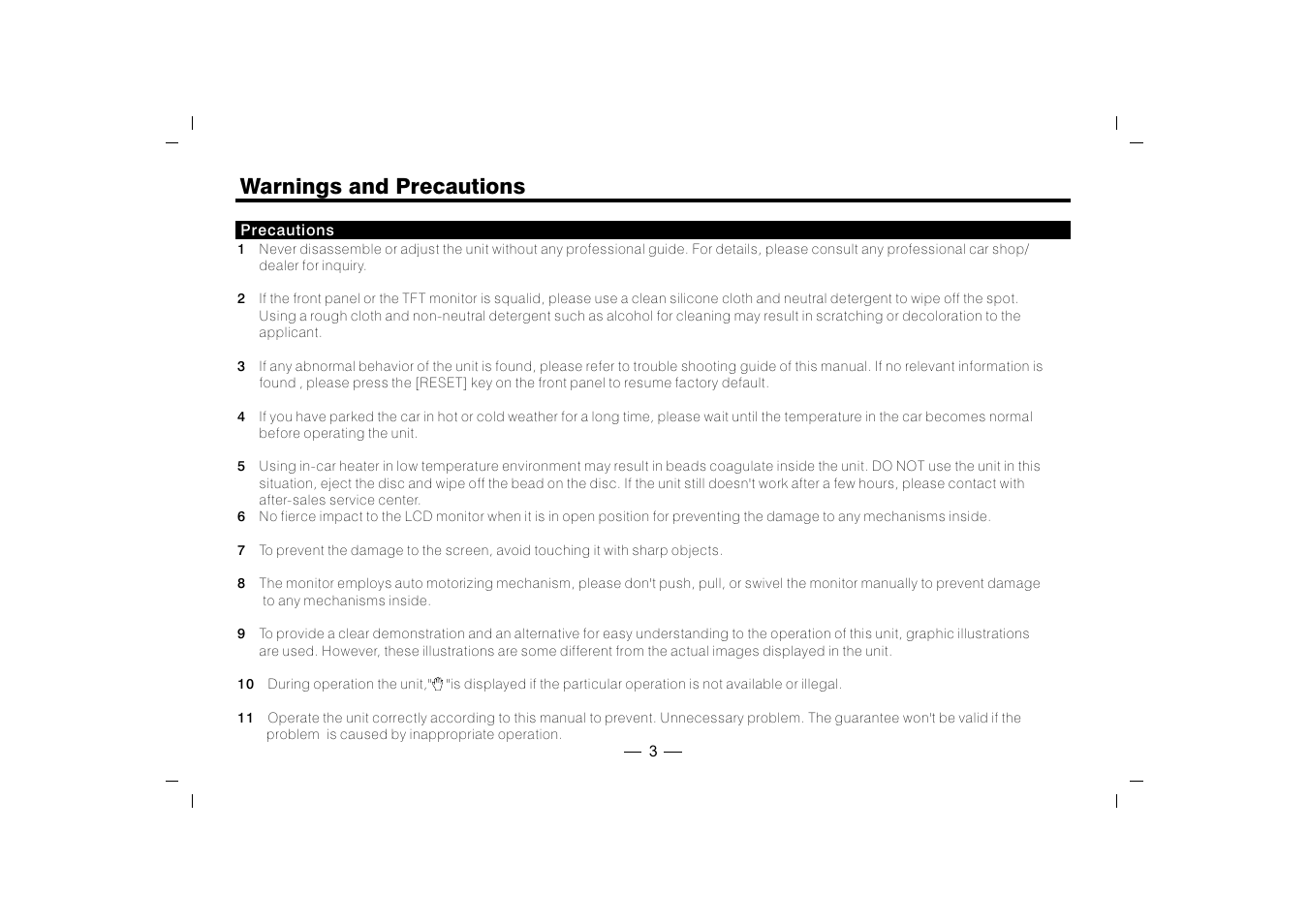 Warnings and precautions | XO Vision XO1915BT User Manual | Page 4 / 25