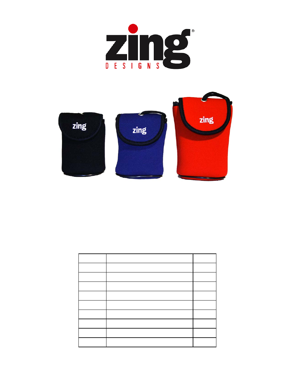 Zing camera pouches | Zing Magic 595-101 User Manual | Page 2 / 2