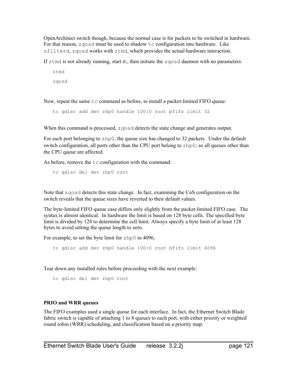 Prio and wrr queues | Znyx Networks bh5700 User Manual | Page 121 / 359