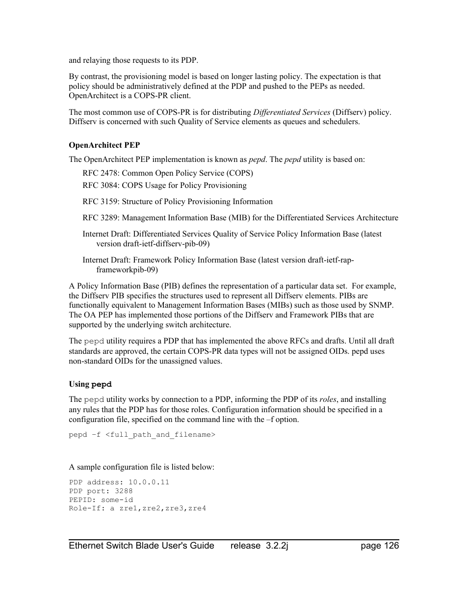 Openarchitect pep, Using pepd | Znyx Networks bh5700 User Manual | Page 126 / 359
