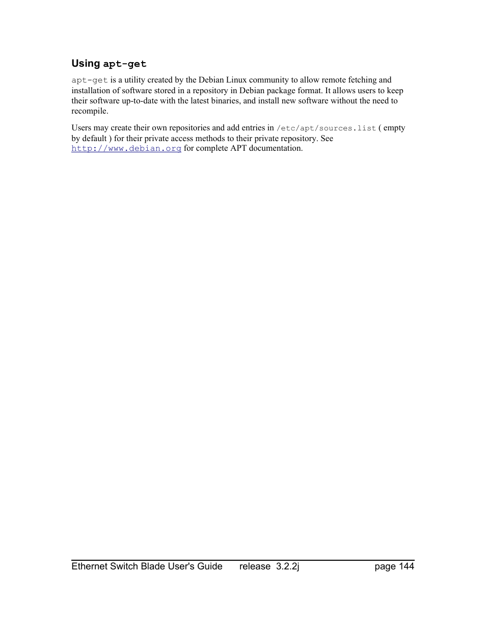 Using apt-get | Znyx Networks bh5700 User Manual | Page 144 / 359