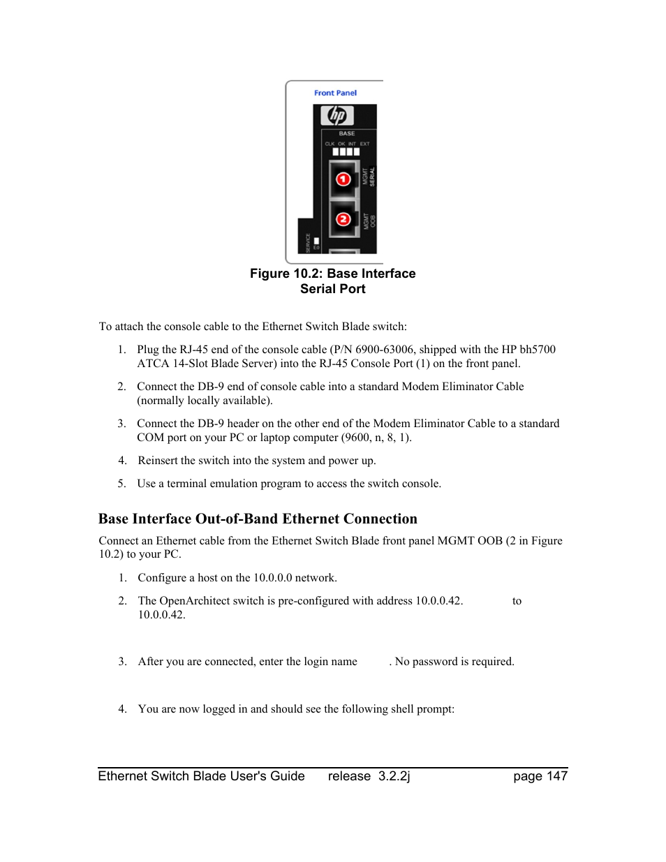 Base interface out-of-band ethernet connection | Znyx Networks bh5700 User Manual | Page 147 / 359