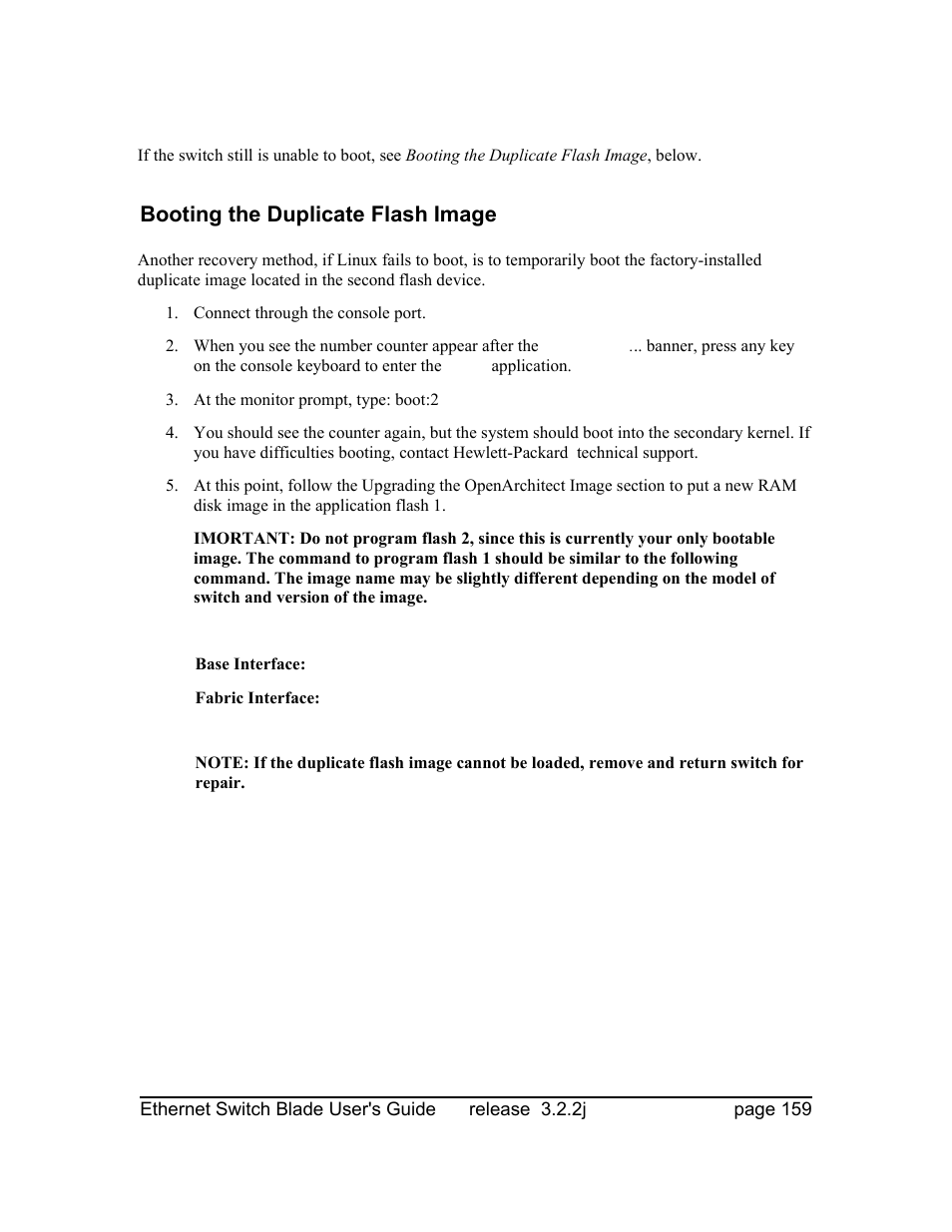Booting the duplicate flash image | Znyx Networks bh5700 User Manual | Page 159 / 359