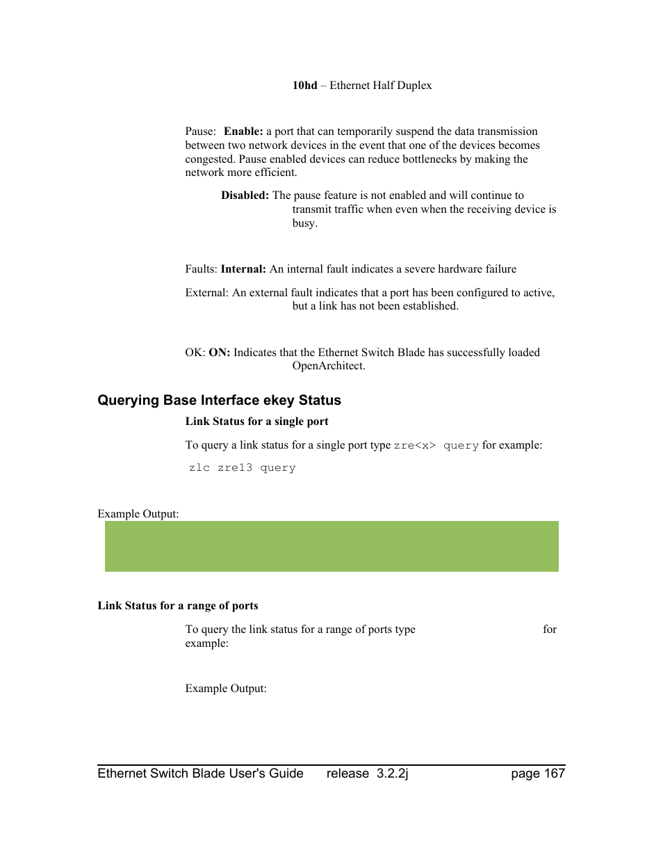 Querying base interface ekey status | Znyx Networks bh5700 User Manual | Page 167 / 359