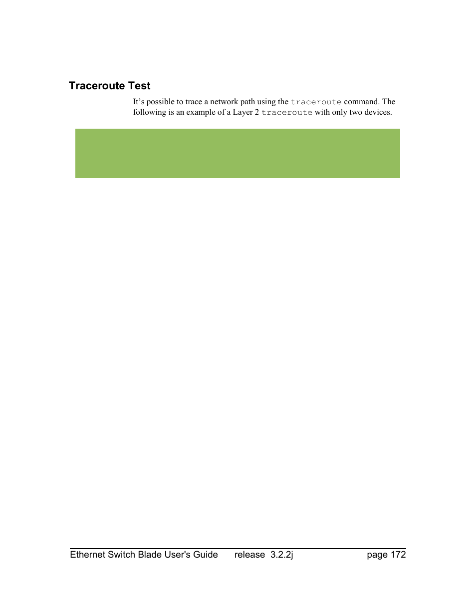 Traceroute test | Znyx Networks bh5700 User Manual | Page 172 / 359