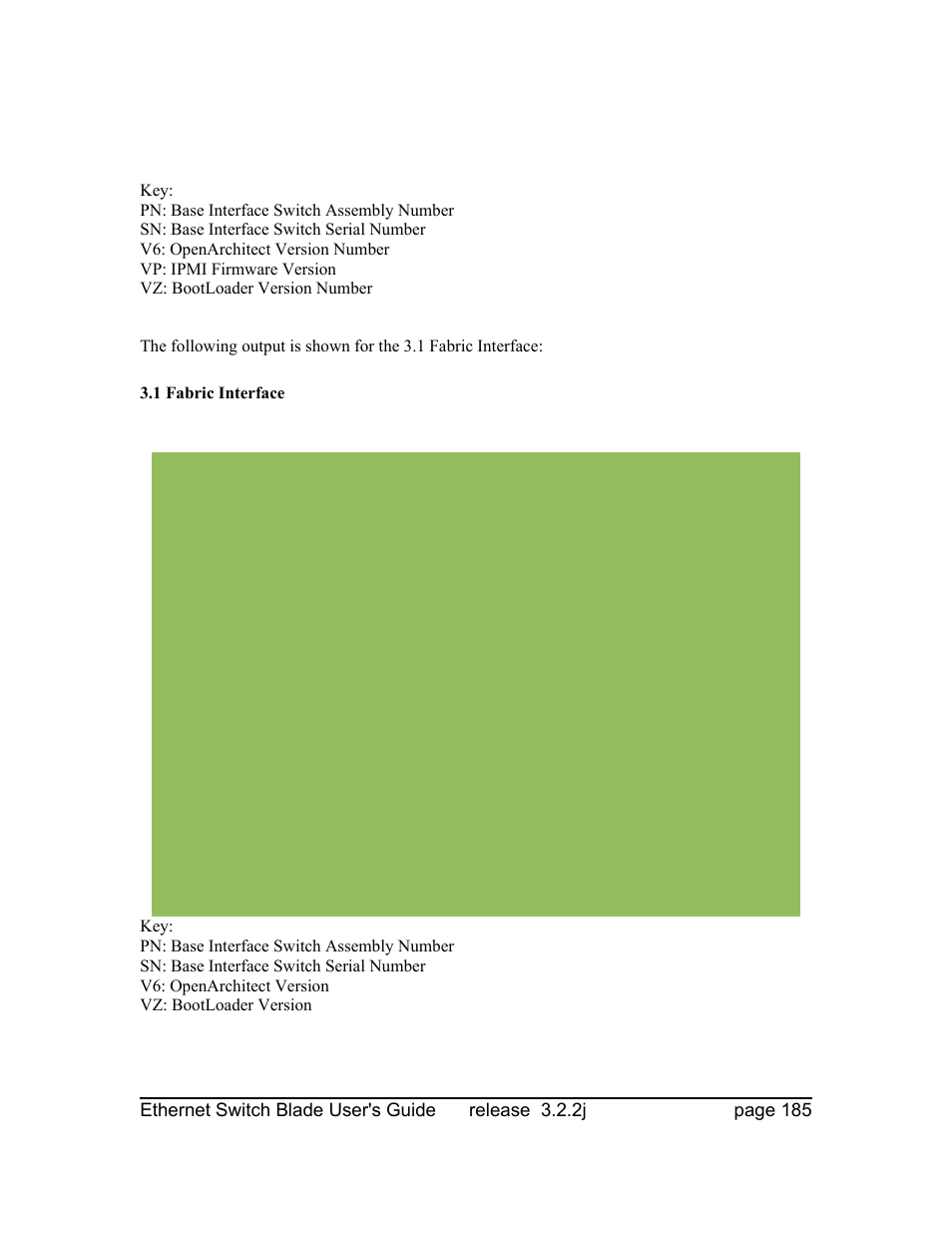 1 fabric interface | Znyx Networks bh5700 User Manual | Page 185 / 359