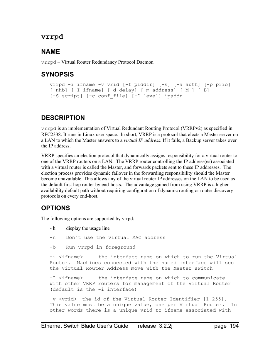Vrrpd | Znyx Networks bh5700 User Manual | Page 194 / 359