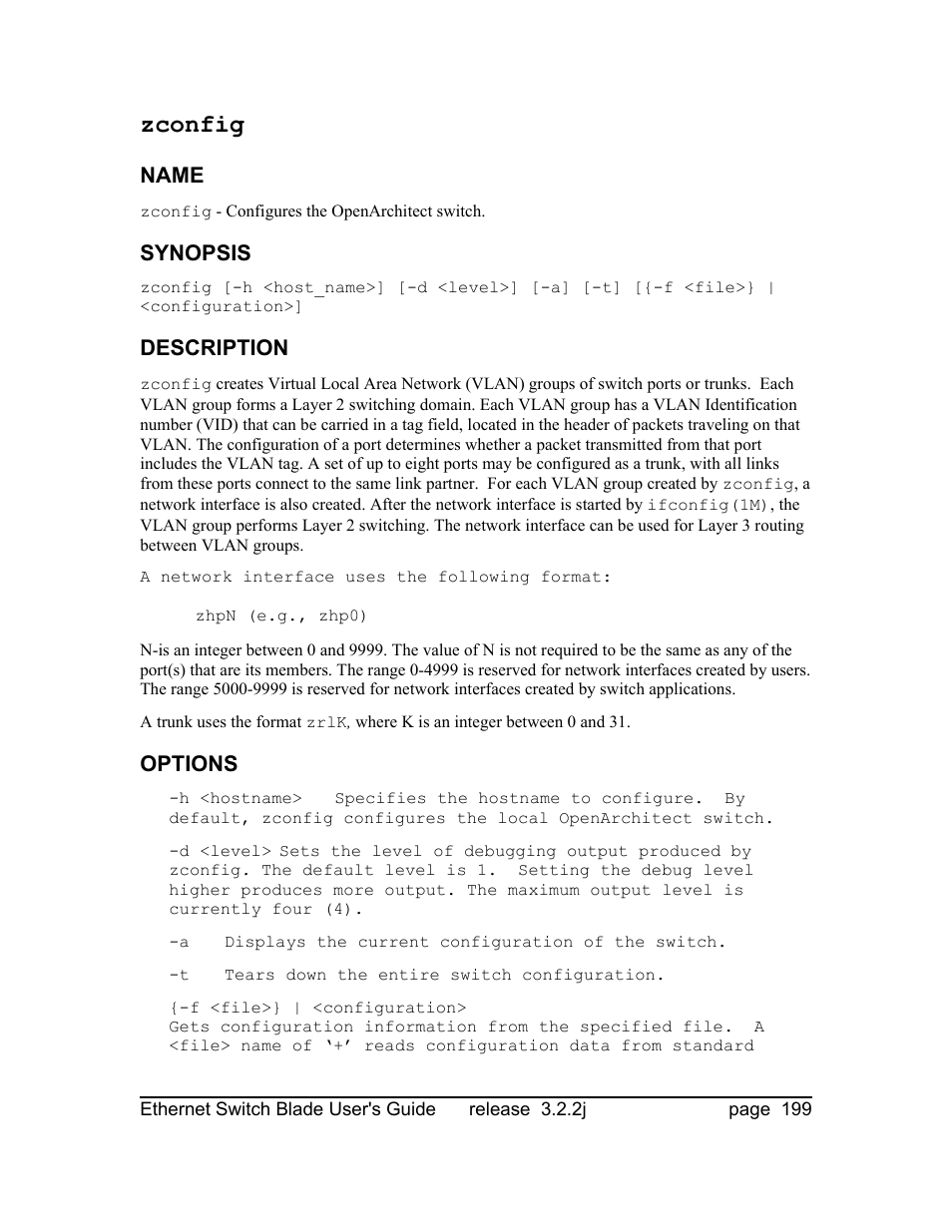 Zconfig | Znyx Networks bh5700 User Manual | Page 199 / 359