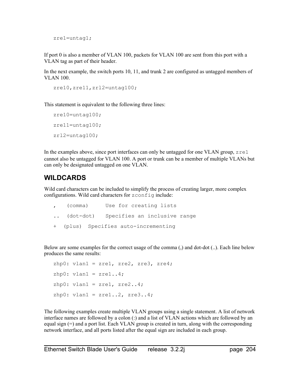 Wildcards | Znyx Networks bh5700 User Manual | Page 204 / 359