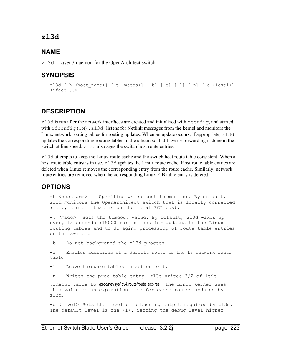 Zl3d, Name, Synopsis | Description, Options | Znyx Networks bh5700 User Manual | Page 223 / 359