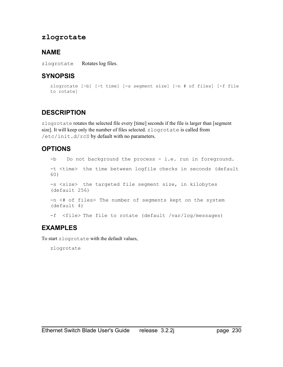 Zlogrotate | Znyx Networks bh5700 User Manual | Page 230 / 359