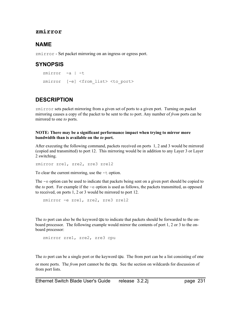 Zmirror | Znyx Networks bh5700 User Manual | Page 231 / 359