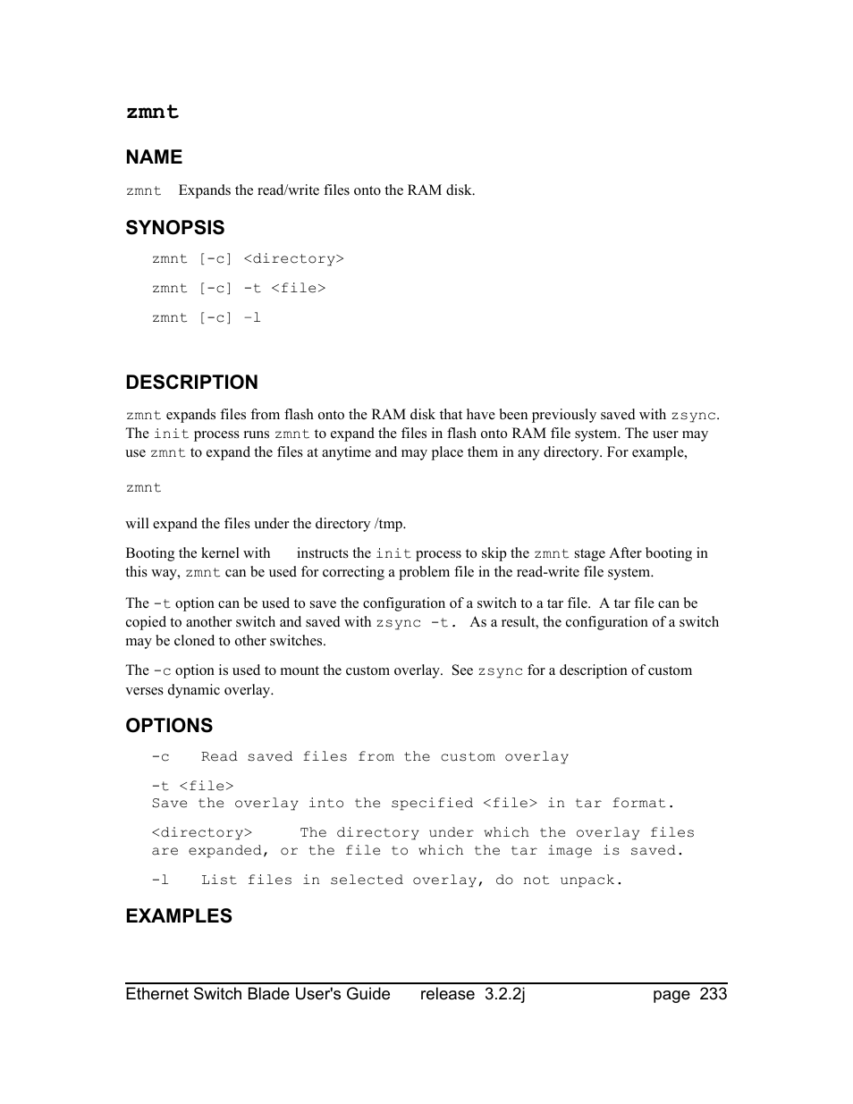 Zmnt | Znyx Networks bh5700 User Manual | Page 233 / 359