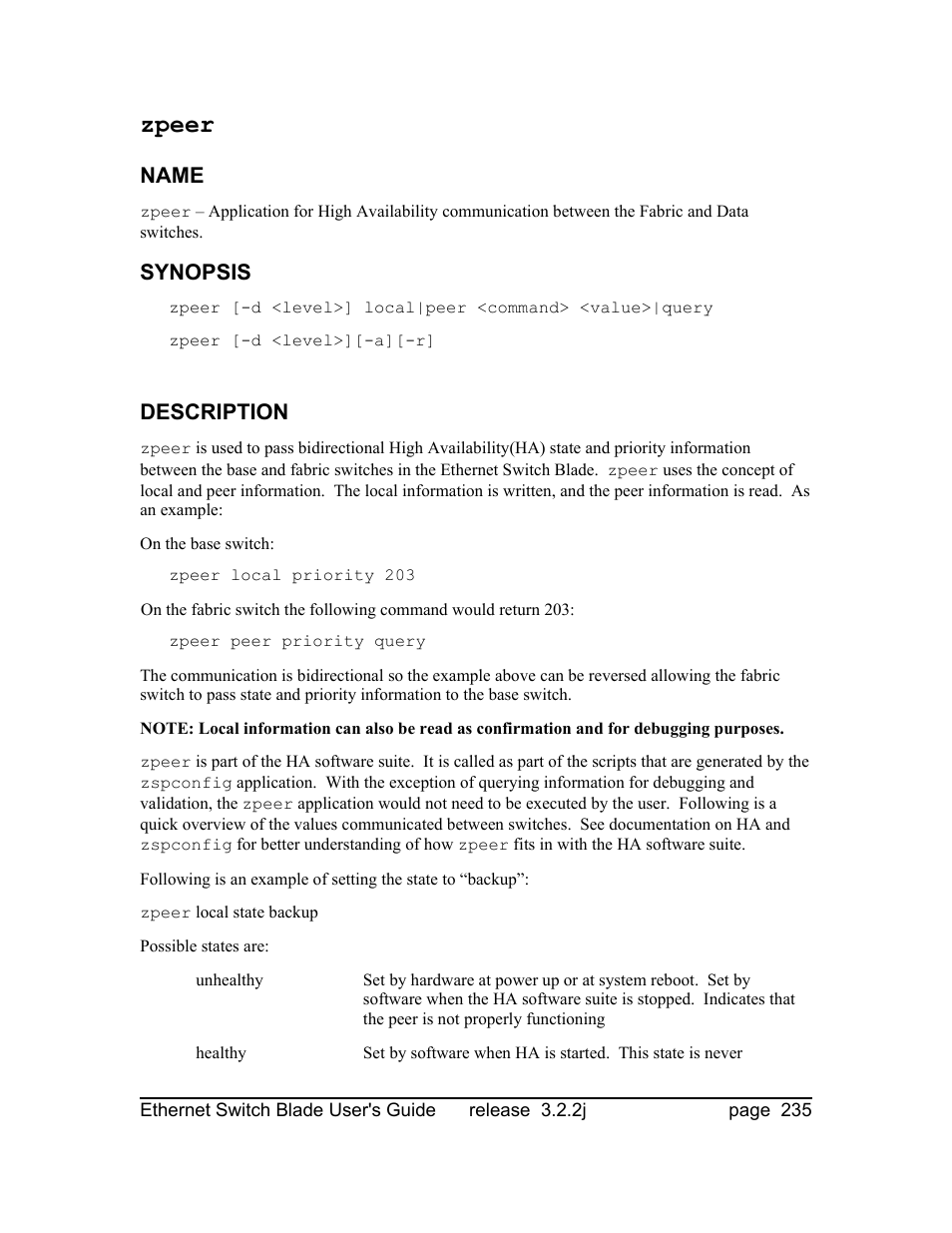 Zpeer | Znyx Networks bh5700 User Manual | Page 235 / 359