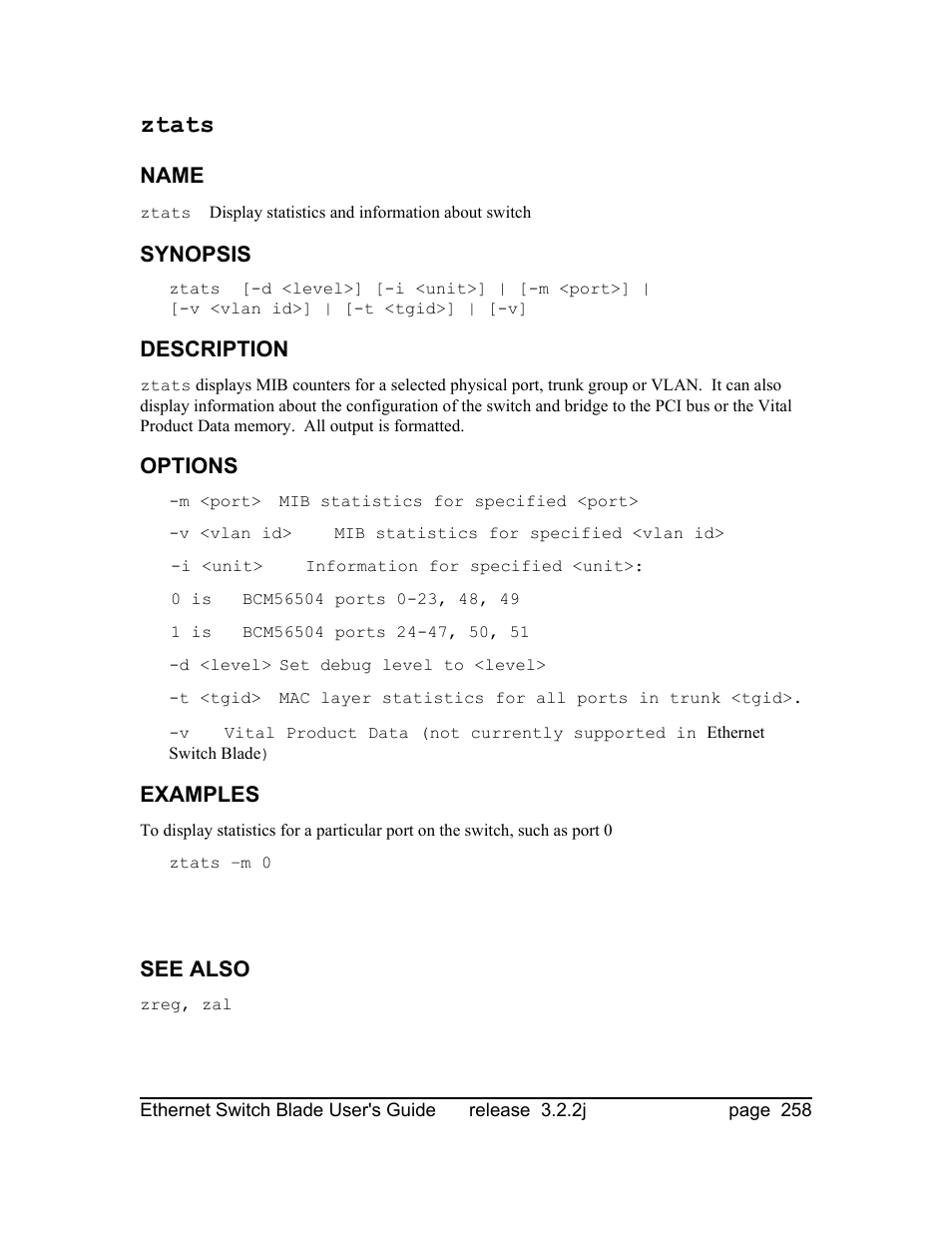Ztats | Znyx Networks bh5700 User Manual | Page 258 / 359