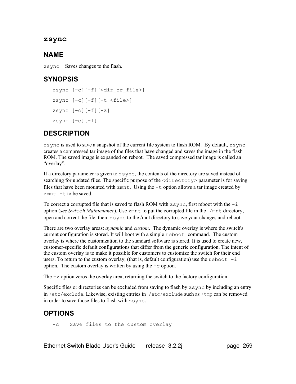 Zsync | Znyx Networks bh5700 User Manual | Page 259 / 359