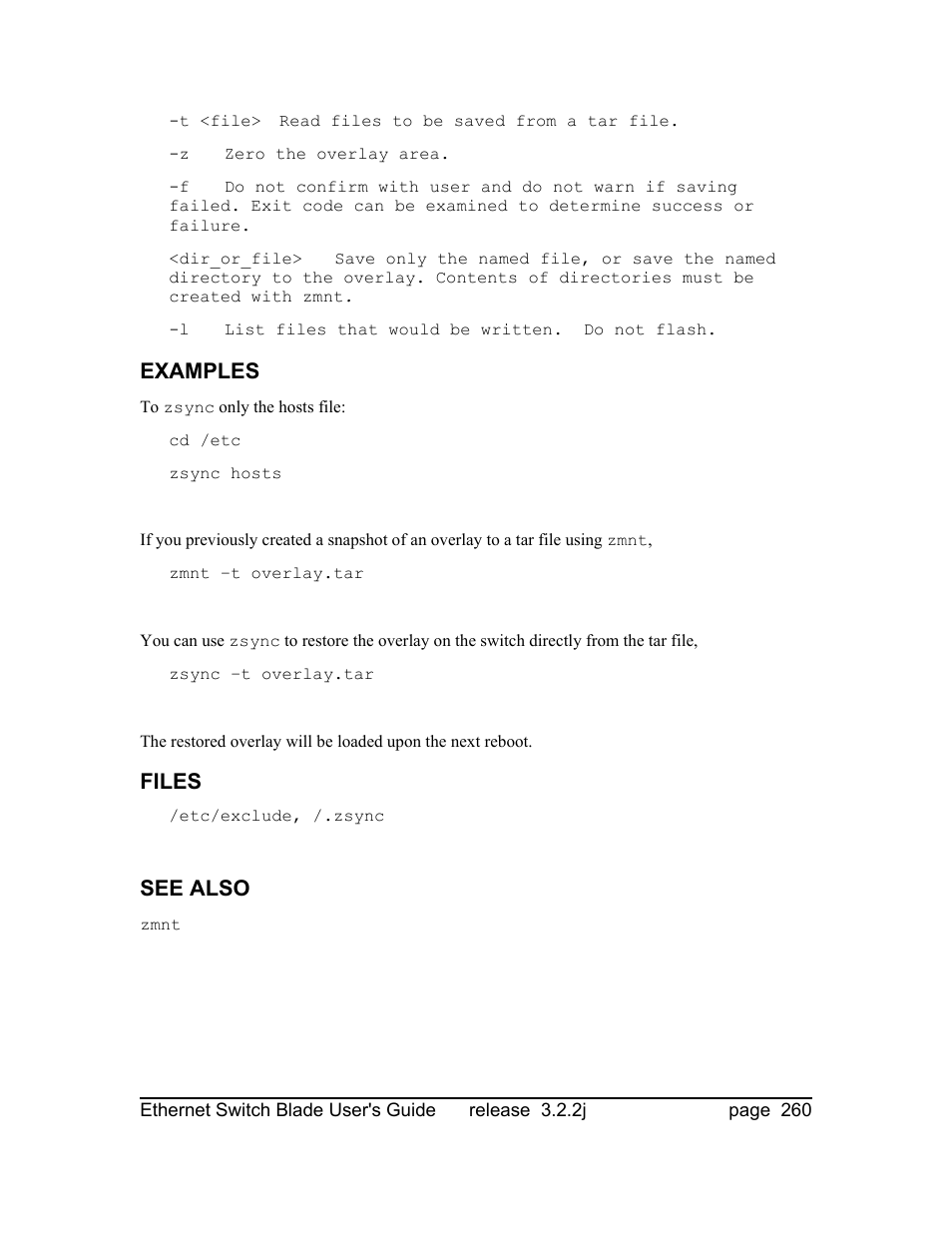 Examples, Files, See also | Znyx Networks bh5700 User Manual | Page 260 / 359