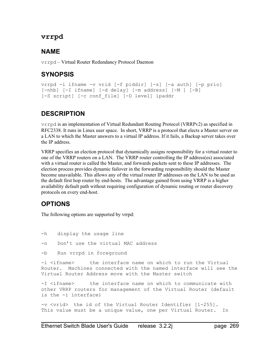 Vrrpd | Znyx Networks bh5700 User Manual | Page 269 / 359