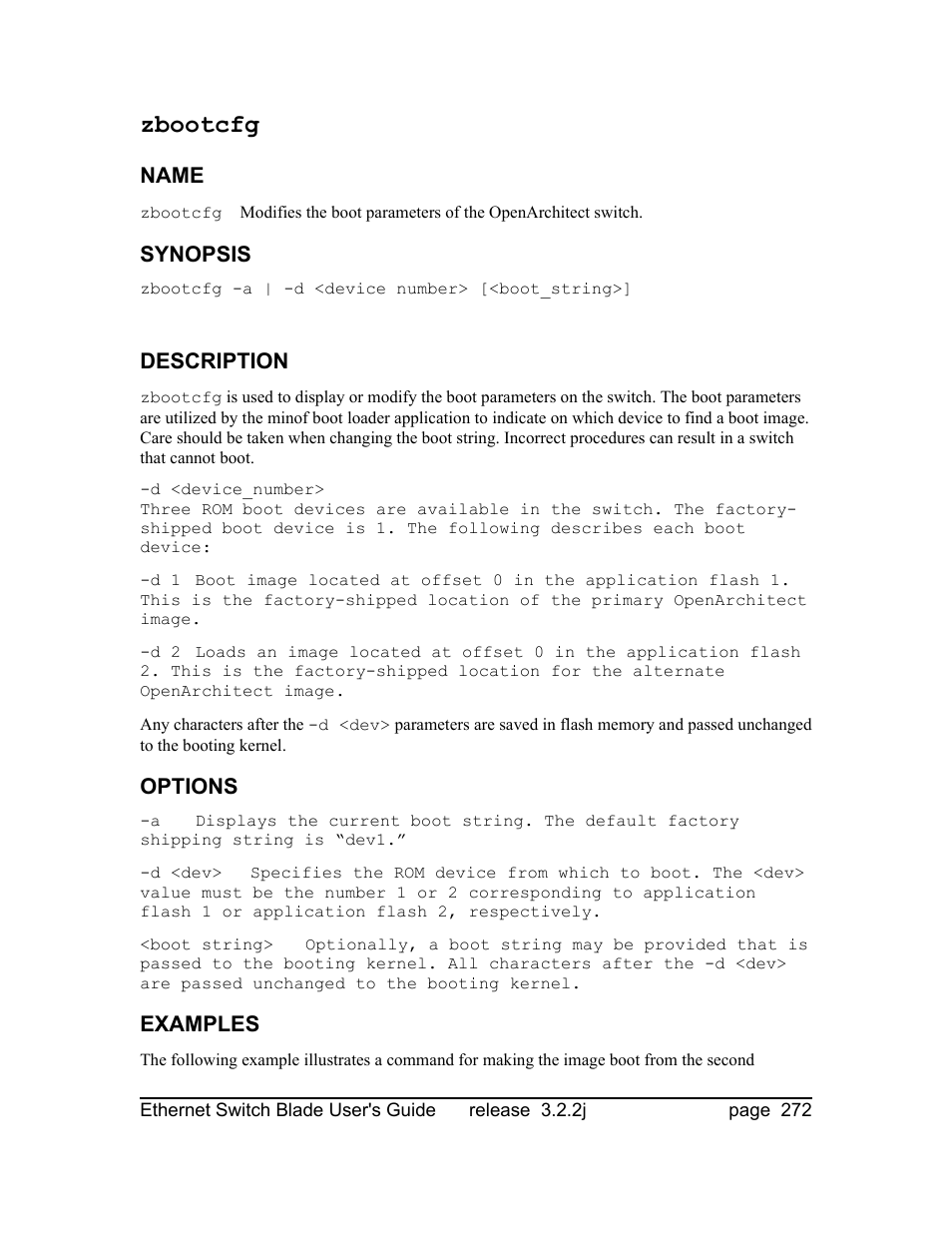 Zbootcfg | Znyx Networks bh5700 User Manual | Page 272 / 359