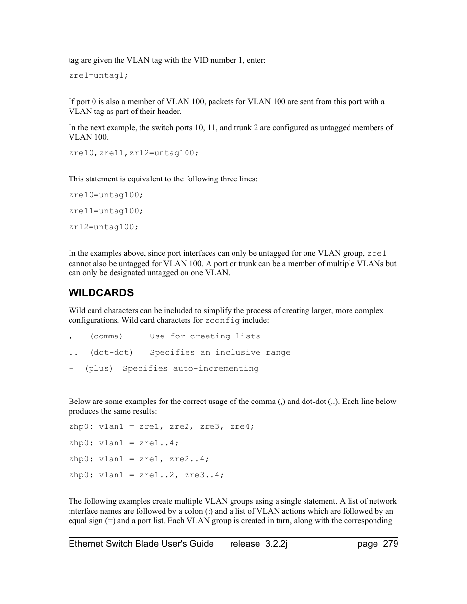 Wildcards | Znyx Networks bh5700 User Manual | Page 279 / 359