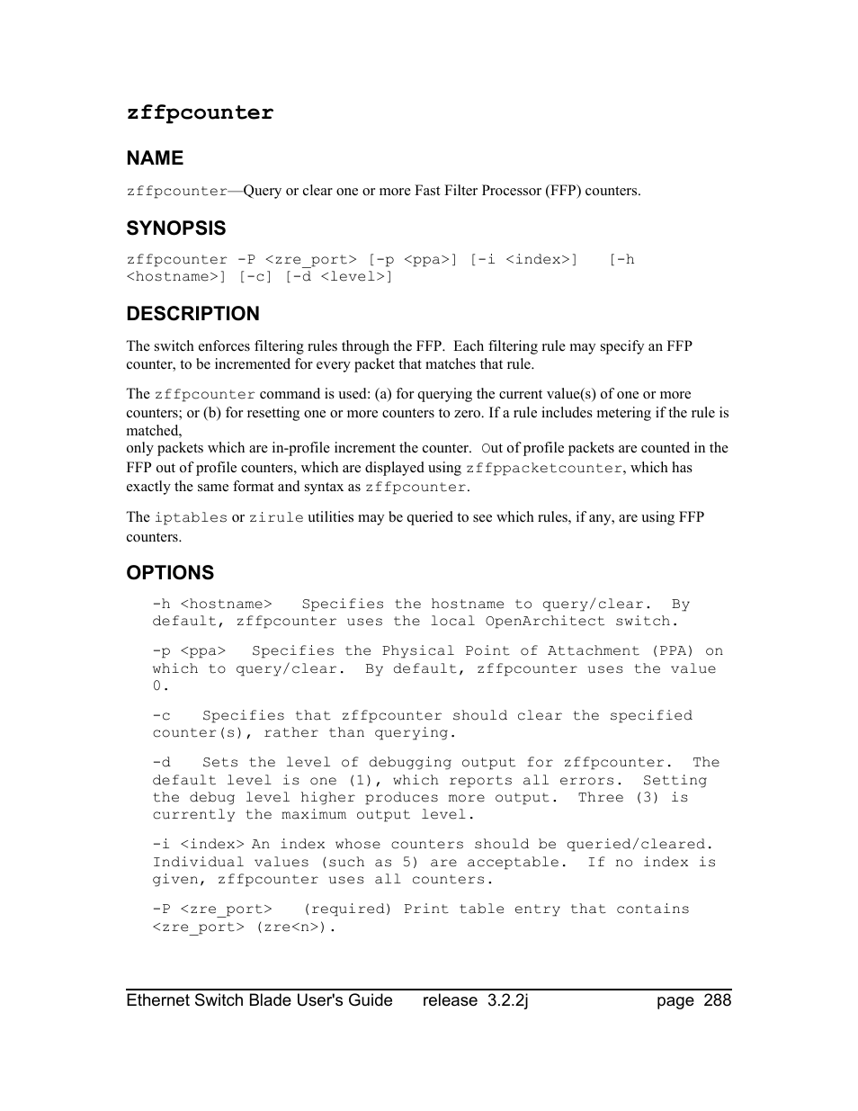 Zffpcounter | Znyx Networks bh5700 User Manual | Page 288 / 359