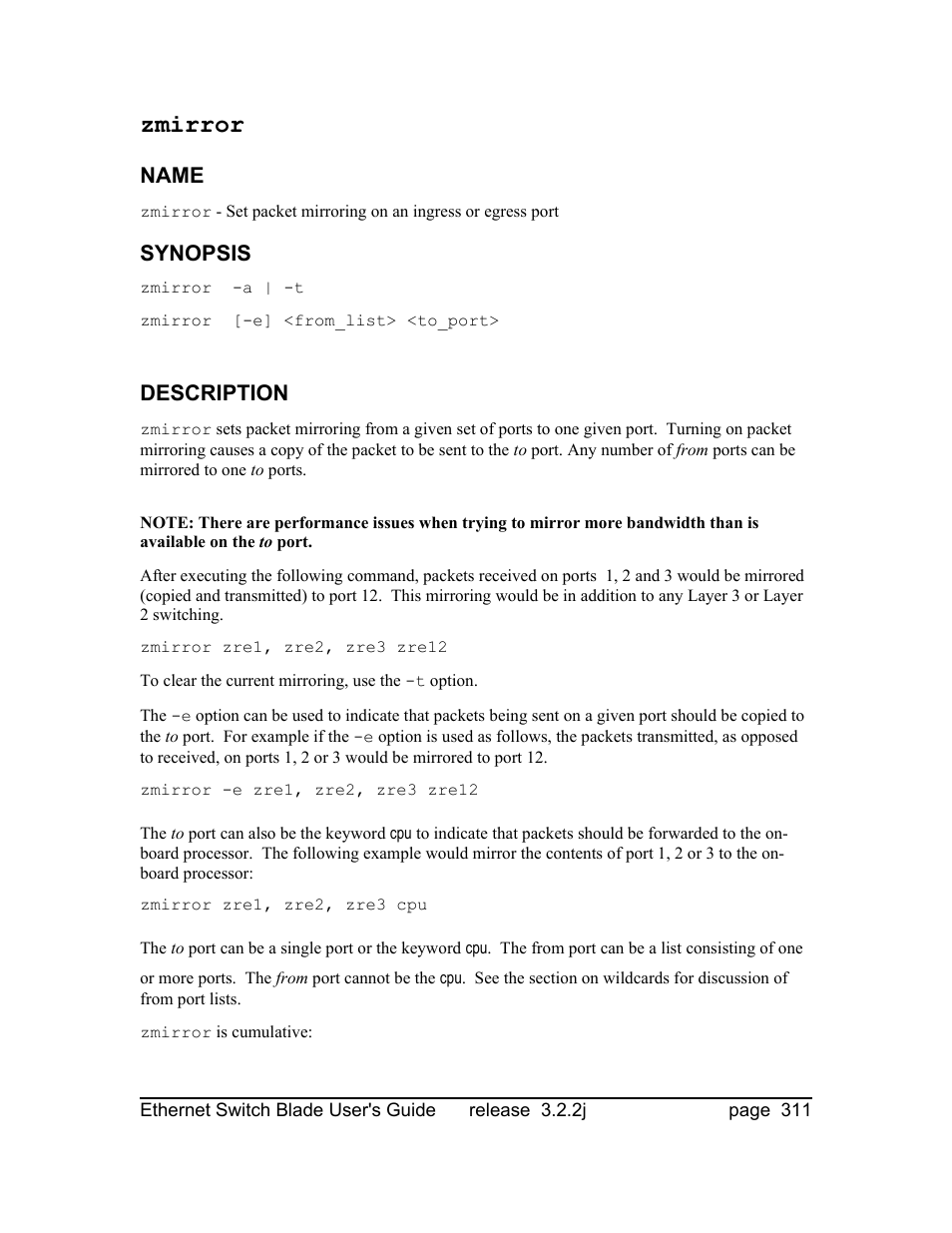 Zmirror | Znyx Networks bh5700 User Manual | Page 311 / 359