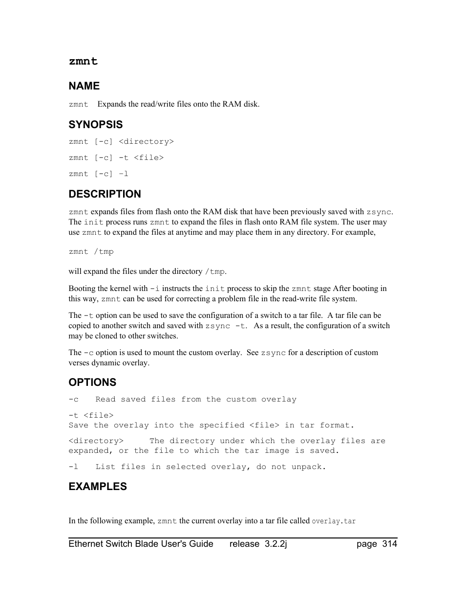 Zmnt | Znyx Networks bh5700 User Manual | Page 314 / 359