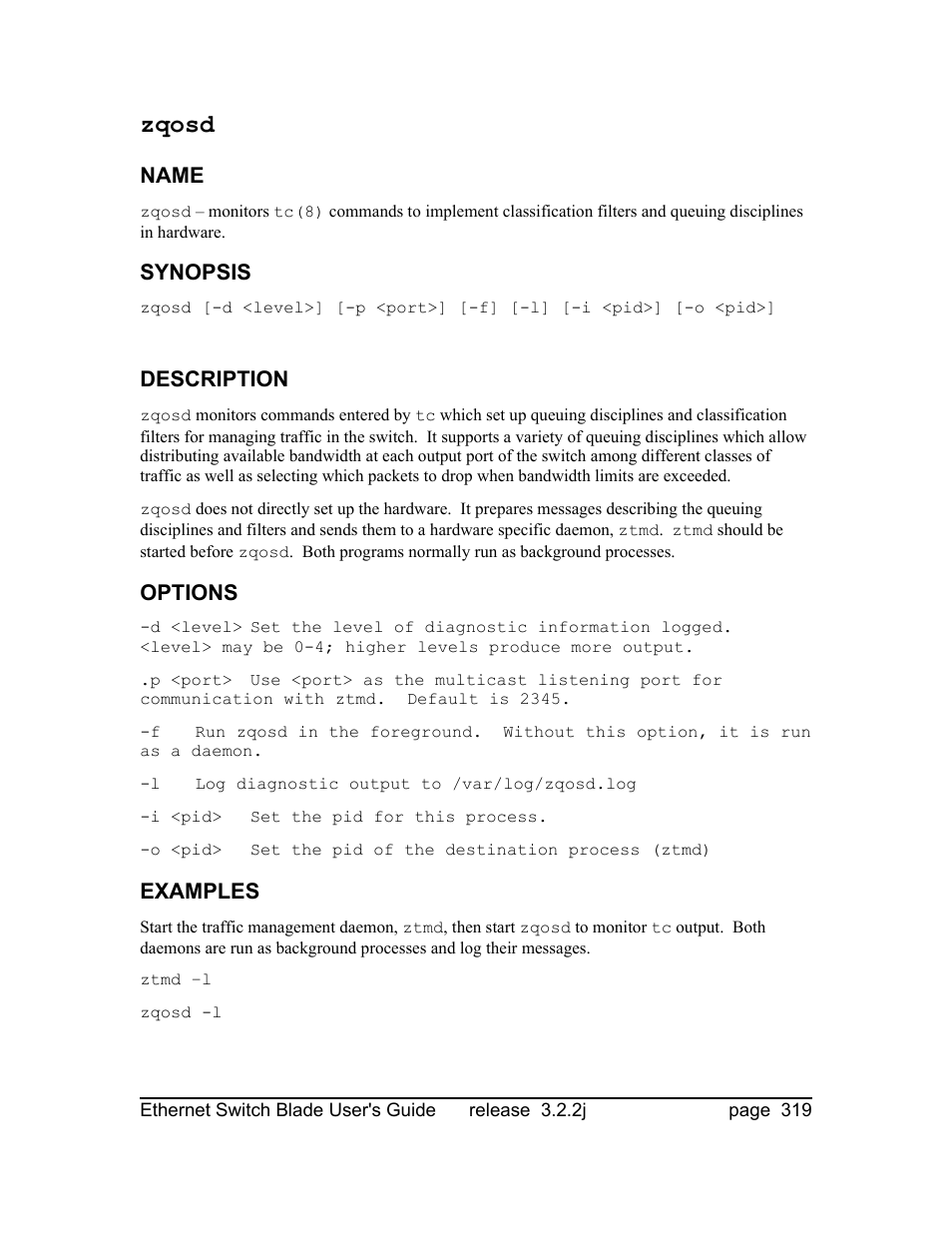 Zqosd | Znyx Networks bh5700 User Manual | Page 319 / 359