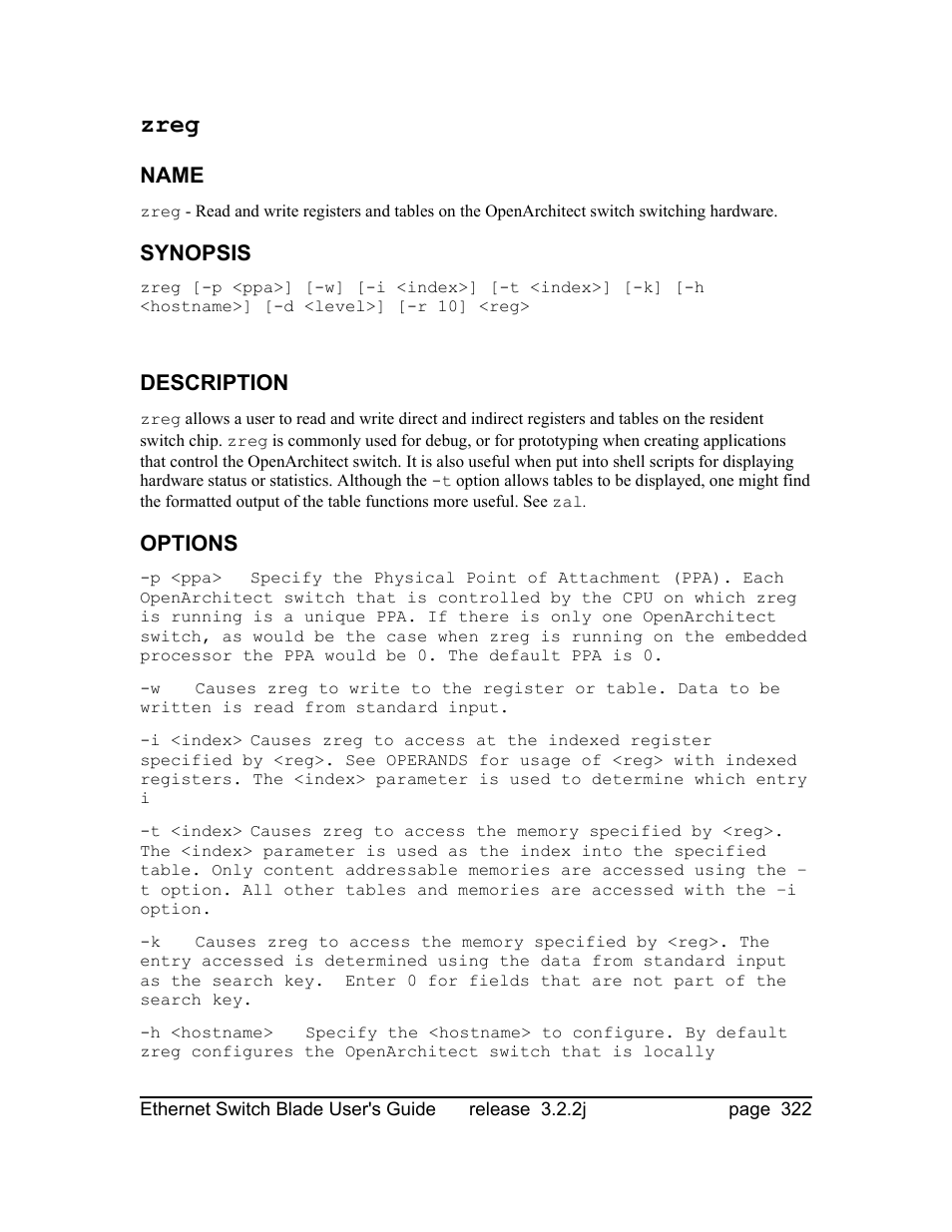 Zreg | Znyx Networks bh5700 User Manual | Page 322 / 359