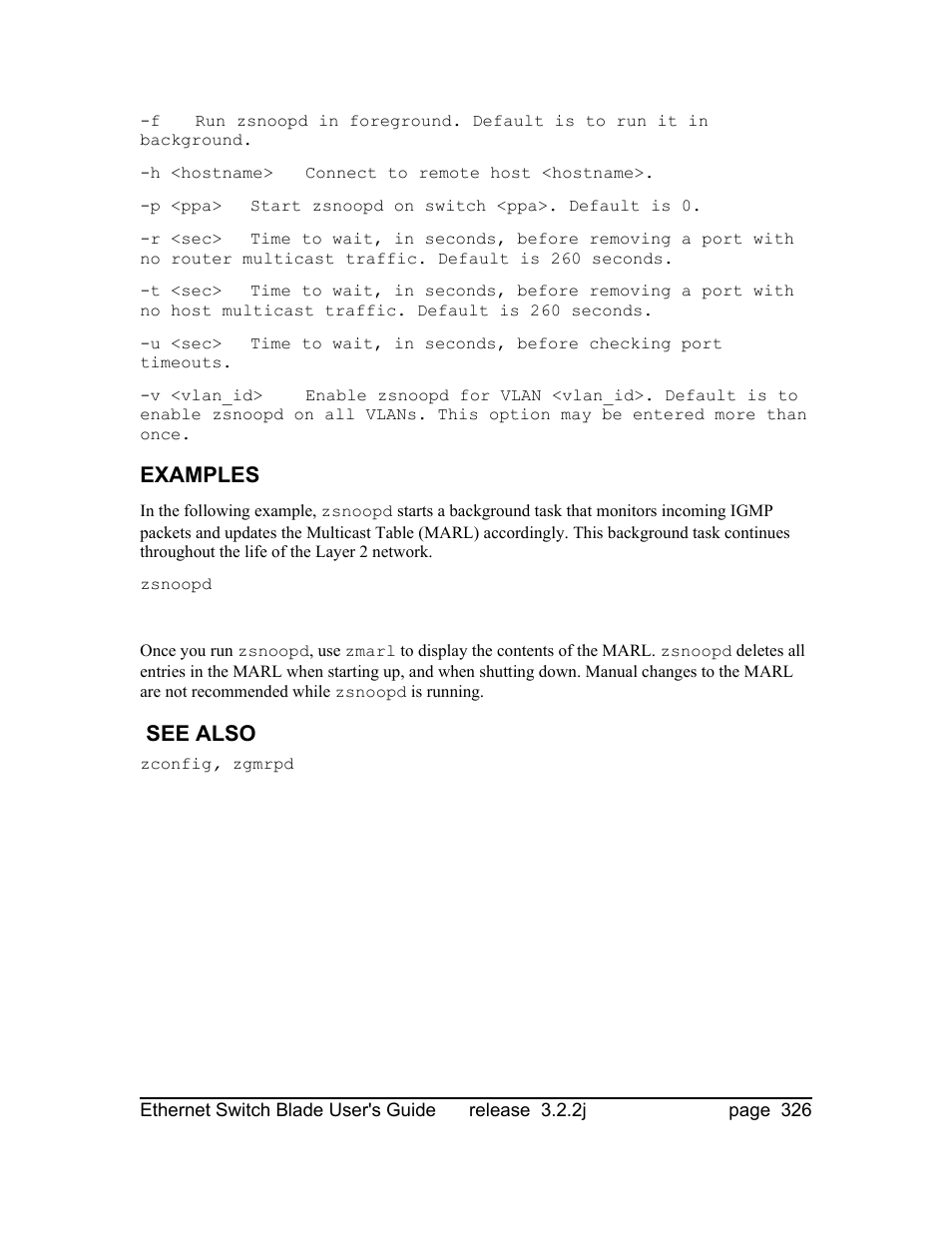 Examples, See also | Znyx Networks bh5700 User Manual | Page 326 / 359