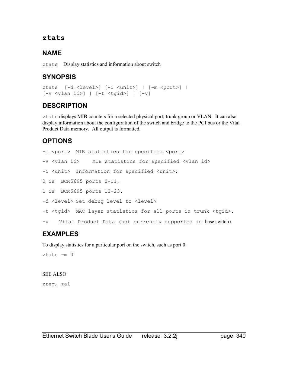 Ztats | Znyx Networks bh5700 User Manual | Page 340 / 359