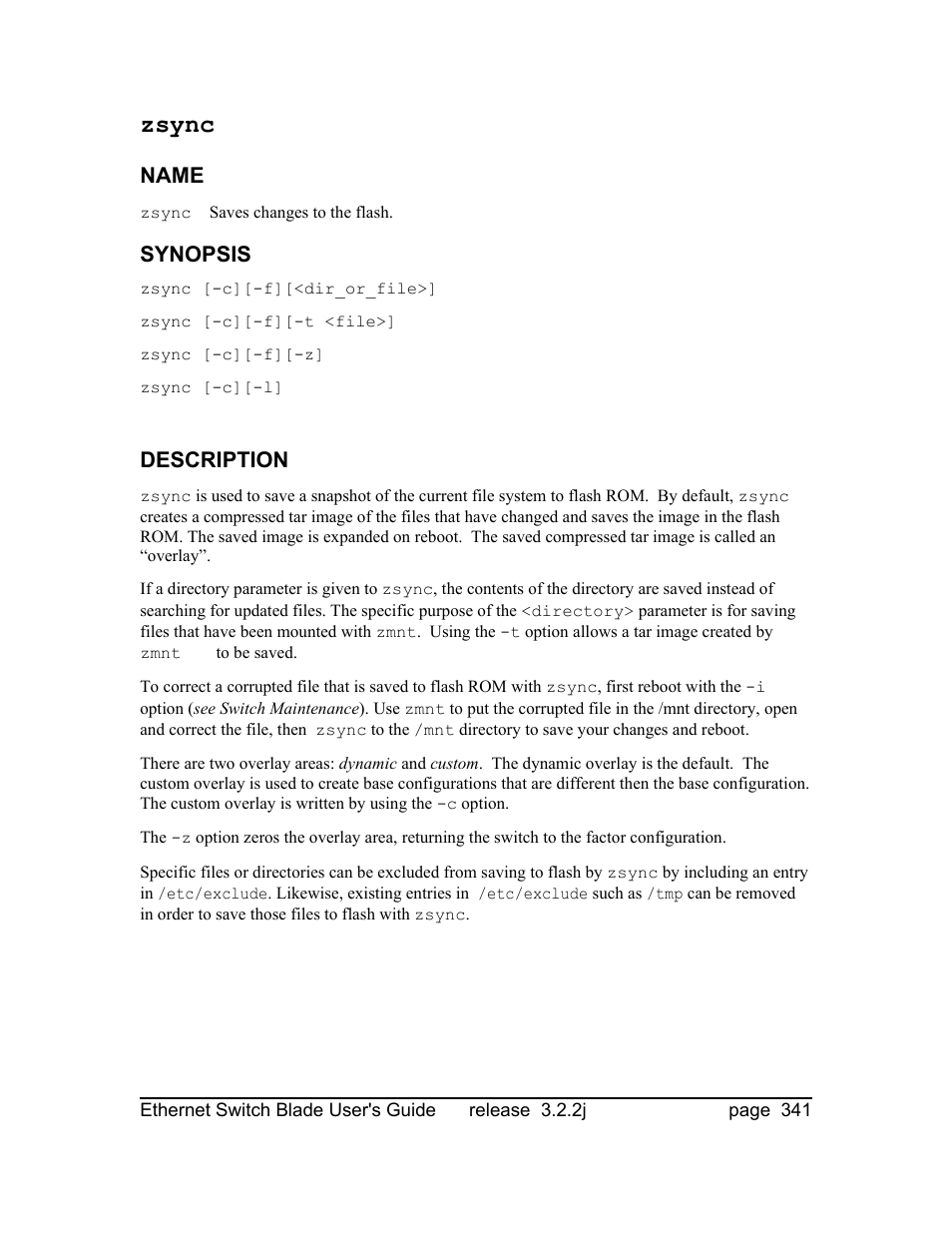 Zsync | Znyx Networks bh5700 User Manual | Page 341 / 359