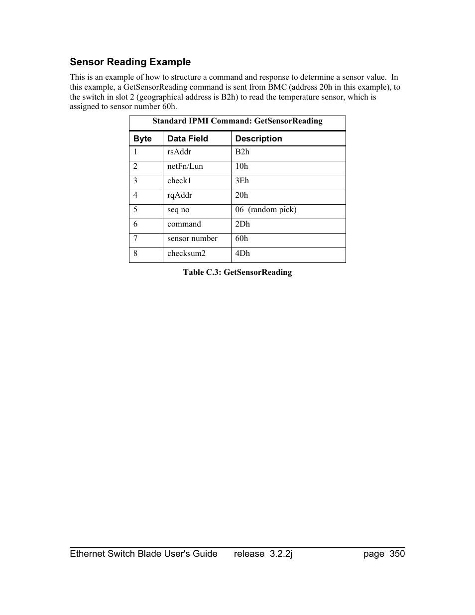 Sensor reading example | Znyx Networks bh5700 User Manual | Page 350 / 359