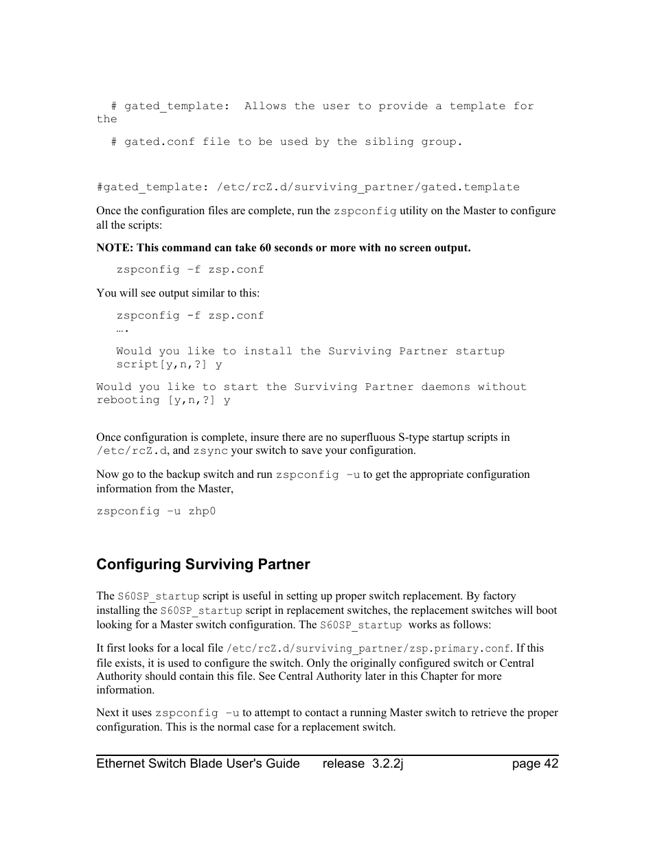 Configuring surviving partner | Znyx Networks bh5700 User Manual | Page 42 / 359