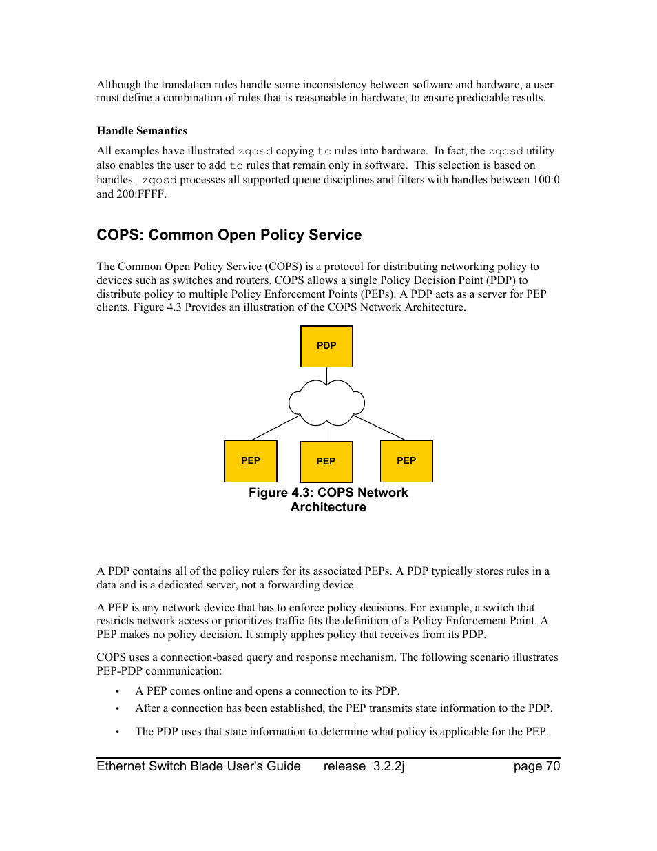 Handle semantics, Cops: common open policy service | Znyx Networks bh5700 User Manual | Page 70 / 359