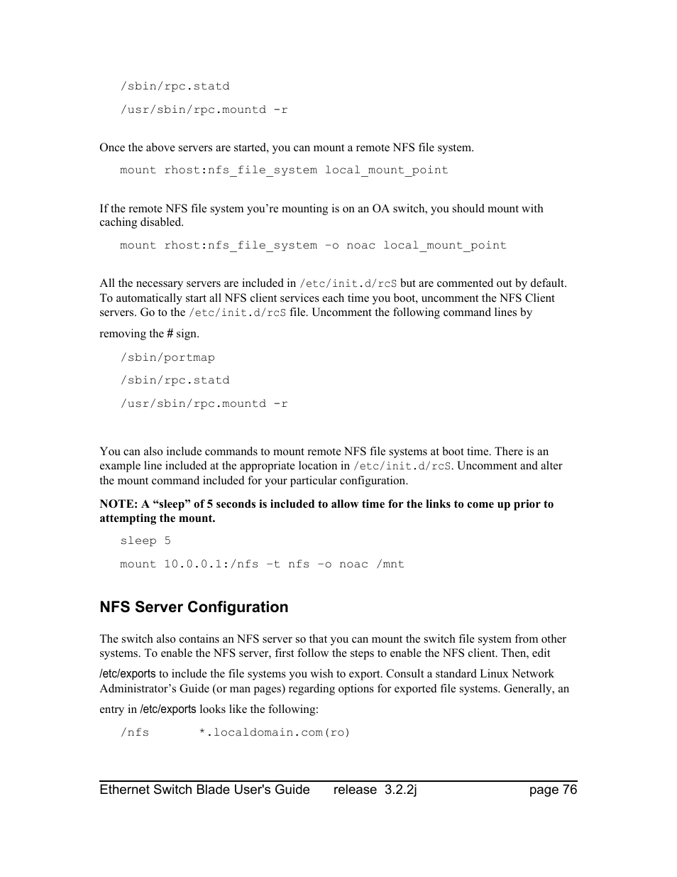 Nfs server configuration | Znyx Networks bh5700 User Manual | Page 76 / 359