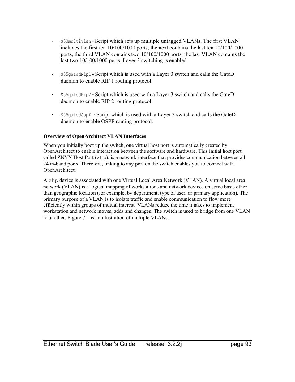 Overview of openarchitect vlan interfaces | Znyx Networks bh5700 User Manual | Page 93 / 359