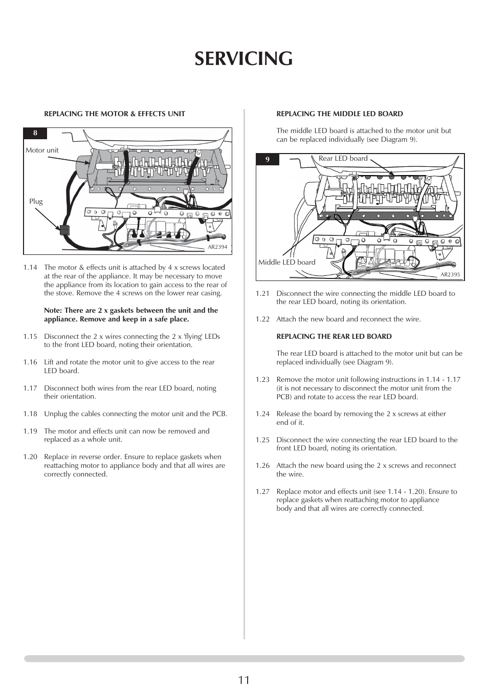 Servicing | Yeoman YM-E9001FLA User Manual | Page 11 / 14