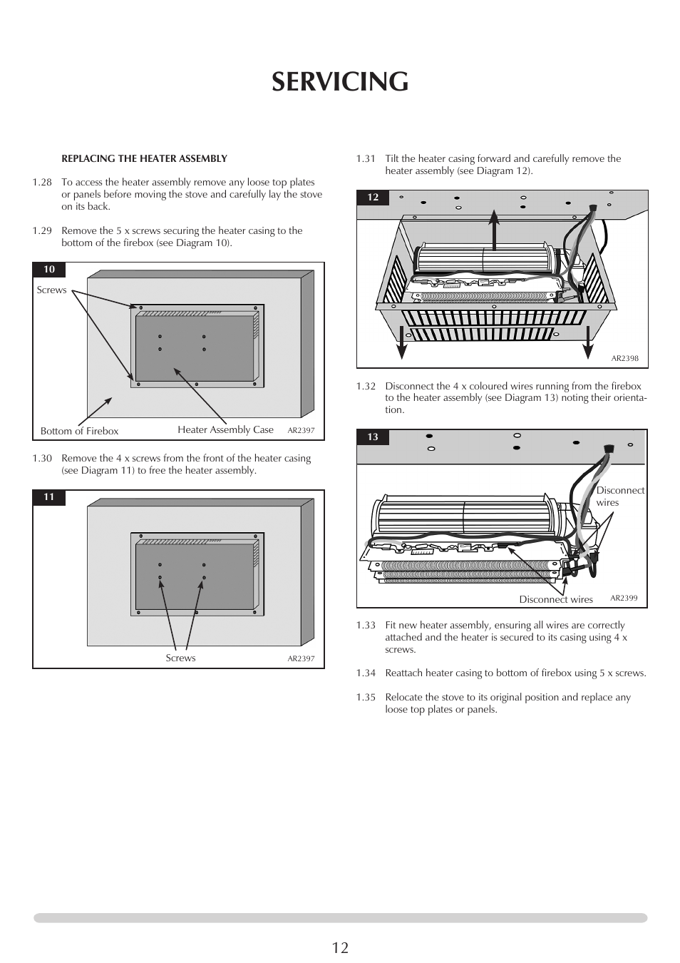 Servicing | Yeoman YM-E9001FLA User Manual | Page 12 / 14