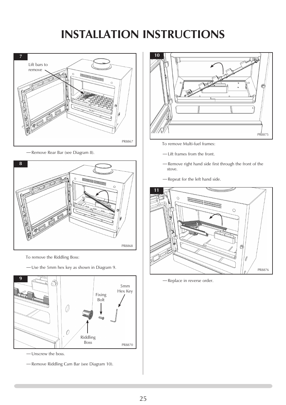 Installation instructions | Yeoman YM-CL8HB User Manual | Page 25 / 39