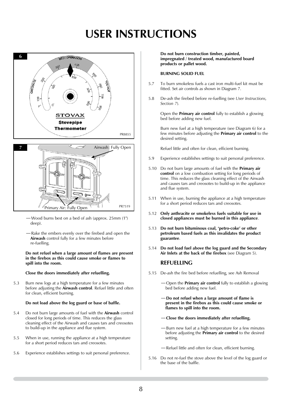 User instructions, Refuelling | Yeoman DEVON 50 User Manual | Page 8 / 39