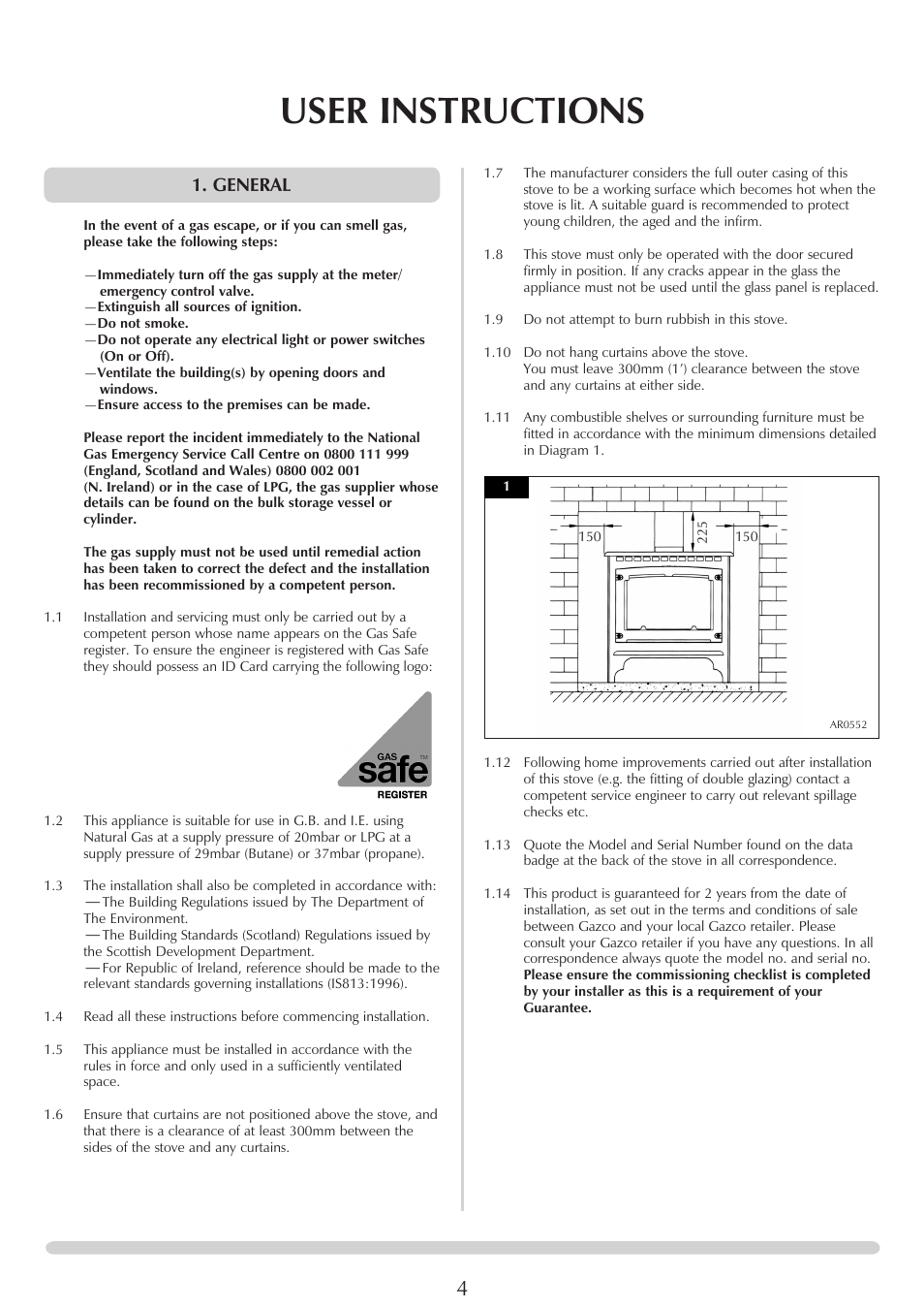 User instructions, General | Yeoman EXE MIDI PR1145 User Manual | Page 4 / 23