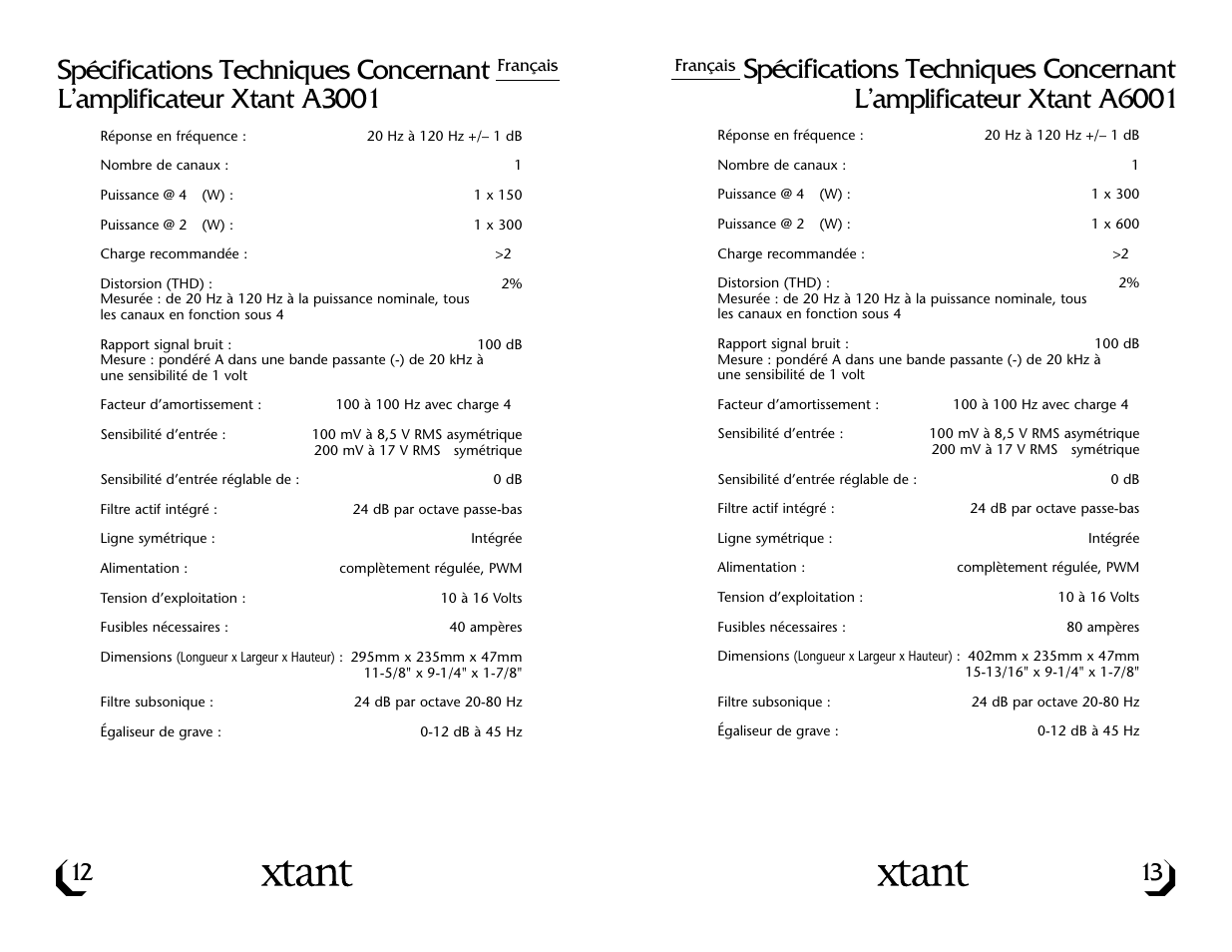 Xtant A3001/A6001 User Manual | Page 8 / 16