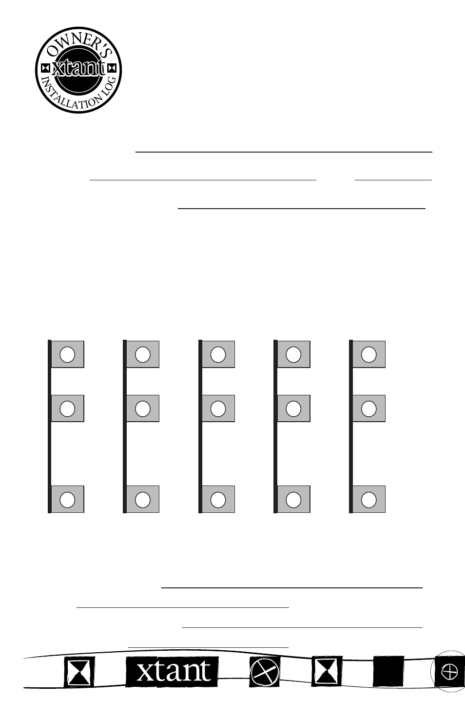 Owner’s installation log, Xtant p500 serial # modes of operation, P500 adjustments | Xtant P500 User Manual | Page 9 / 9